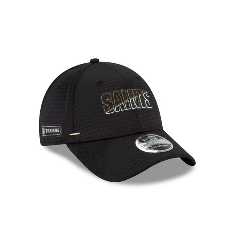 NFL New Orleans Saints Official Summer Sideline Stretch Snap 9Forty Snapback (OPX6601) - Black New Era Caps